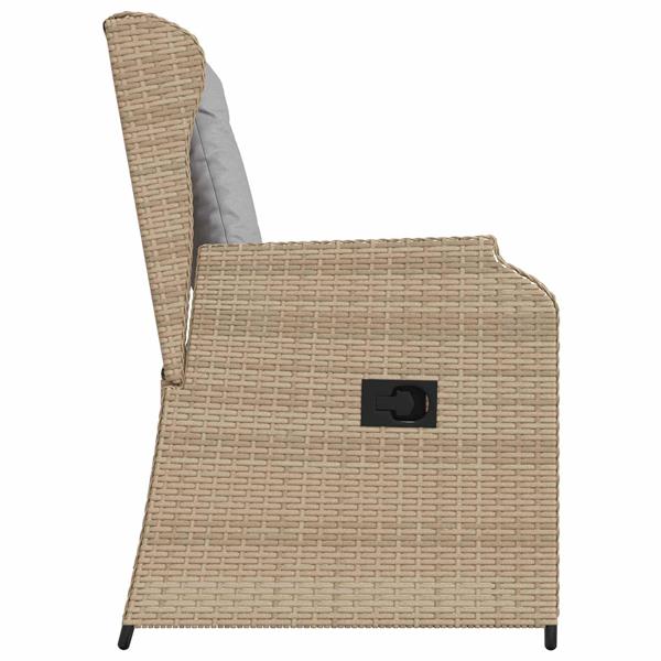 Grote foto vidaxl tuinbank met kussen 2 pcs beige poly riet tuin en terras tuinmeubelen