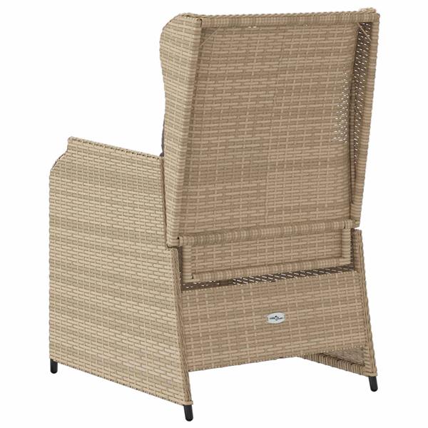 Grote foto vidaxl tuinbank met kussen 2 pcs beige poly riet tuin en terras tuinmeubelen