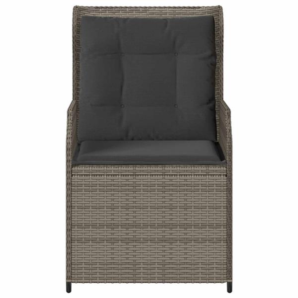 Grote foto vidaxl tuinbank met kussen 2 pcs grijs poly riet tuin en terras tuinmeubelen