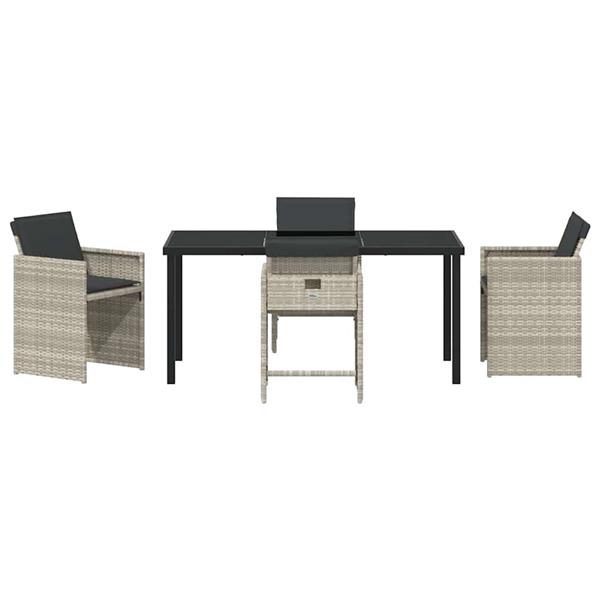 Grote foto vidaxl tuin eetset 5 pcs lichtgrijs poly rattan tuin en terras tuinmeubelen