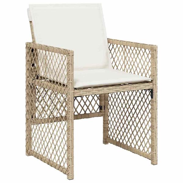 Grote foto vidaxl tuin eetset 5 pcs beige poly rattan tuin en terras tuinmeubelen