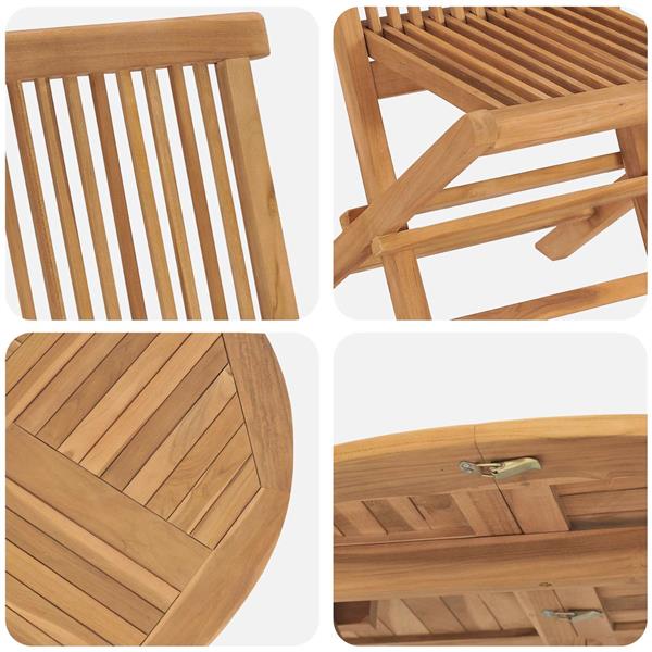 Grote foto vidaxl tuin eetset 5 pcs bruin massief teakhout tuin en terras tuinmeubelen