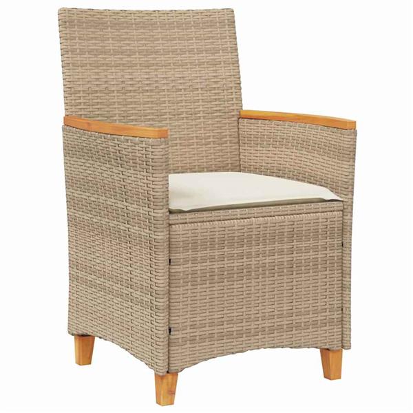 Grote foto vidaxl tuin eetset 3 pcs beige poly rattan tuin en terras tuinmeubelen