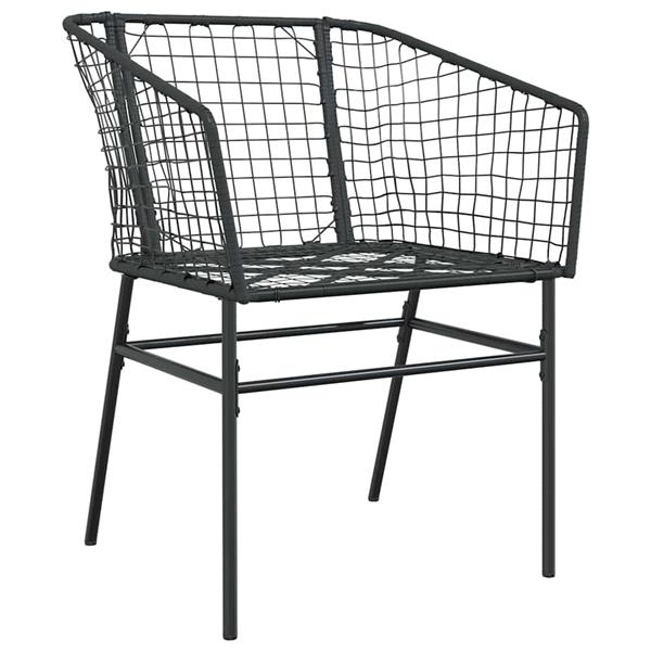 Grote foto vidaxl tuin eetset 3 pcs zwart poly rattan tuin en terras tuinmeubelen