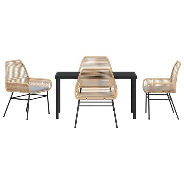 Grote foto vidaxl tuin eetset 5 pcs bruin poly rattan tuin en terras tuinmeubelen