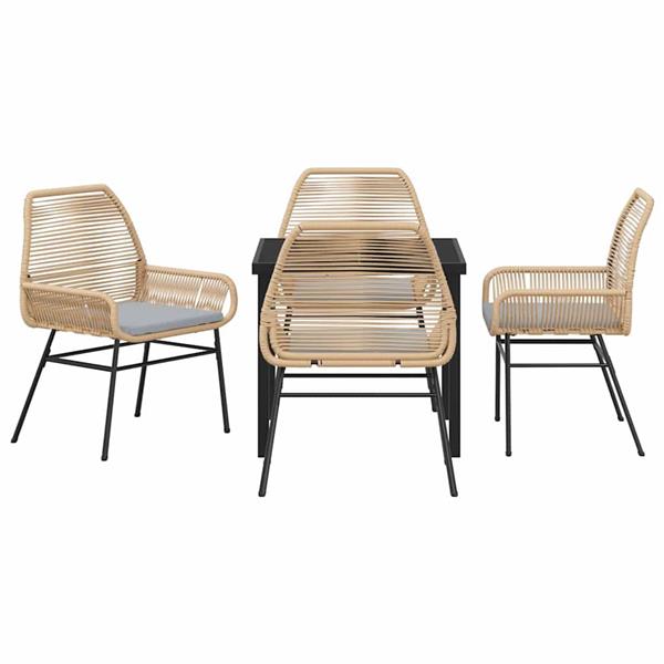 Grote foto vidaxl tuin eetset 5 pcs bruin poly rattan tuin en terras tuinmeubelen