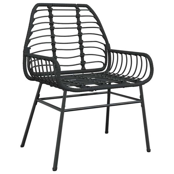 Grote foto vidaxl tuin eetset 3 pcs zwart poly rattan tuin en terras tuinmeubelen