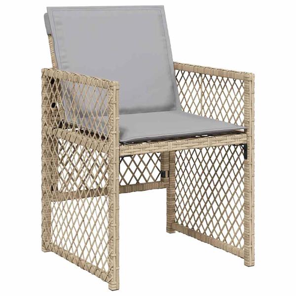 Grote foto vidaxl tuin eetset 5 pcs beige poly rattan tuin en terras tuinmeubelen