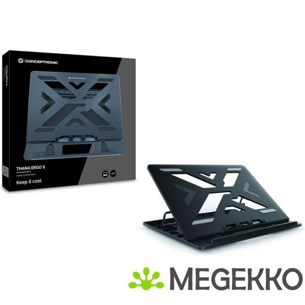 Grote foto conceptronic ergo laptop cooling stand 39 6 cm 15.6 notebookstandaard zwart computers en software overige computers en software