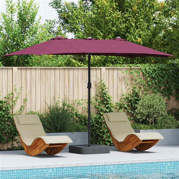Grote foto vidaxl tuinparasol bordeaux rood 385 x 209 x 244 cm polyester en staal tuin en terras overige tuin en terras