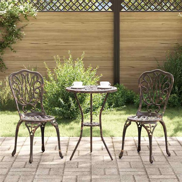 Grote foto vidaxl tuin bistro set 3 pcs brons aluminium tuin en terras tuinmeubelen