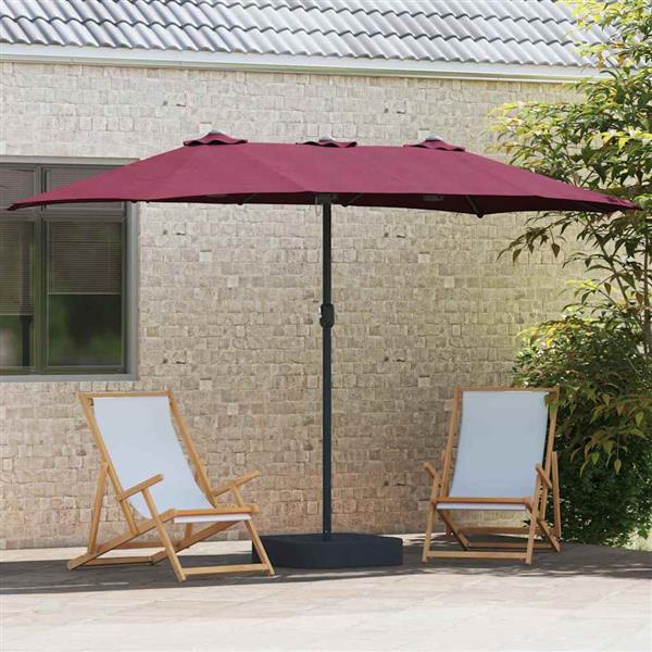 Grote foto vidaxl tuinparasol bordeaux rood 385 x 209 x 244 cm polyester en staal tuin en terras overige tuin en terras