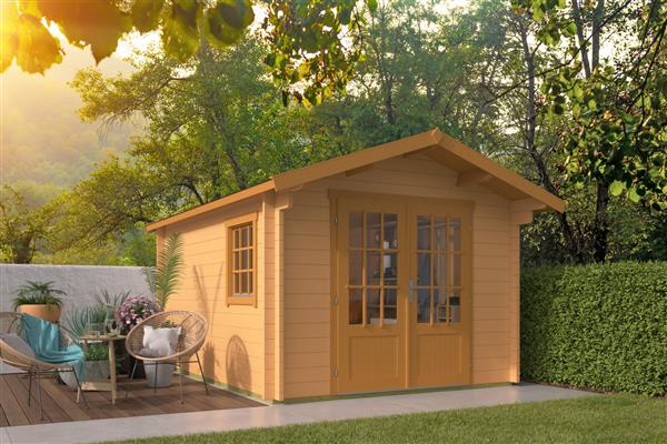 Grote foto blokhut tuinhuis peggie 40 mm onbehandeld tuin en terras tuinhuisjes en blokhutten