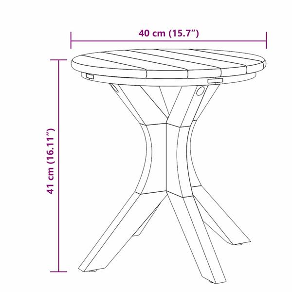 Grote foto vidaxl bijzettafel bruin 40 x 40 x 41 cm massief teakhout tuin en terras tuinmeubelen