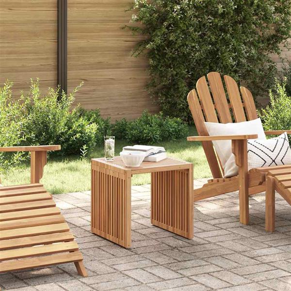 Grote foto vidaxl tuin bijzettafel bruin 45 x 42 5 x 45 cm massief teakhout tuin en terras tuinmeubelen