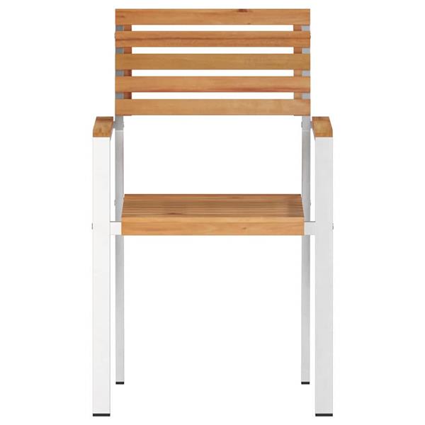 Grote foto vidaxl tuinstoel 2 pcs olie naturel 56 x 54 5 x 87 cm massief teakhout tuin en terras tuinmeubelen