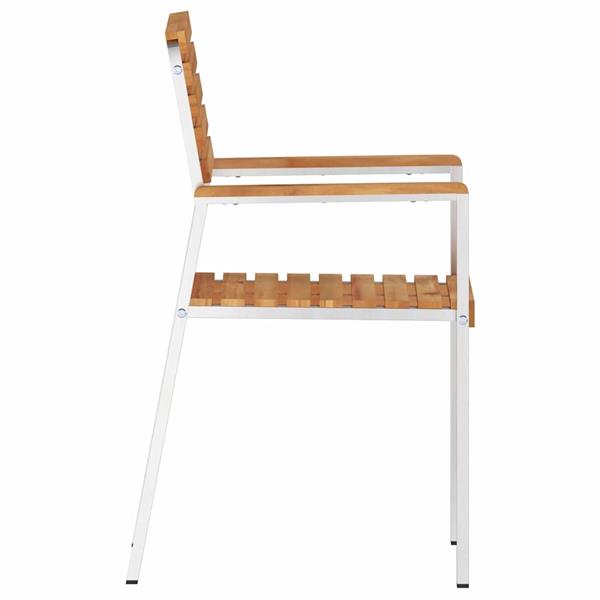 Grote foto vidaxl tuinstoel 2 pcs olie naturel 56 x 54 5 x 87 cm massief teakhout tuin en terras tuinmeubelen