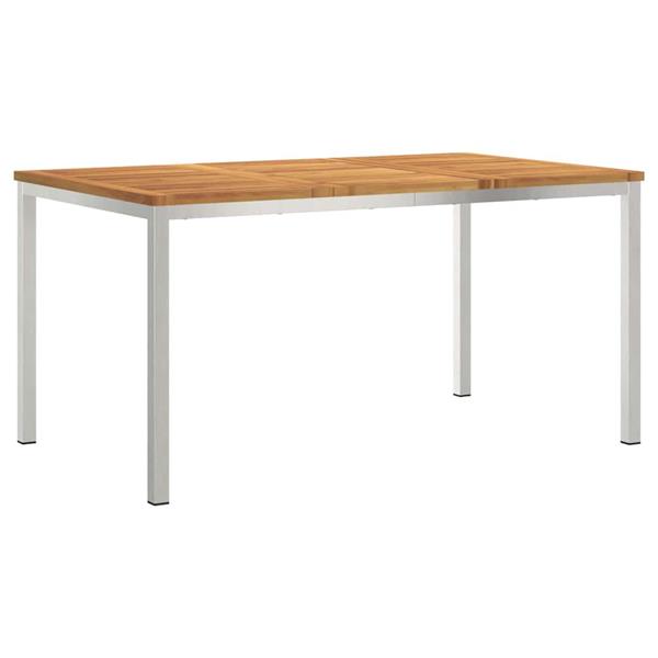 Grote foto vidaxl eettafel bruin 150 x 90 x 75 cm massief acaciahout tuin en terras tuinmeubelen