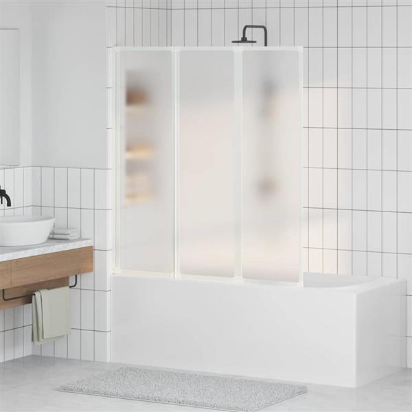 Grote foto vidaxl bad scheidingswand mat 132 x 140 cm aluminium pp paneel doe het zelf en verbouw sanitair