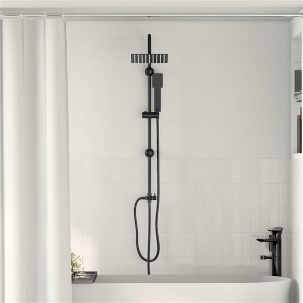 Grote foto vidaxl douche systeem zwart 45 x 20 x 96 cm doe het zelf en verbouw sanitair