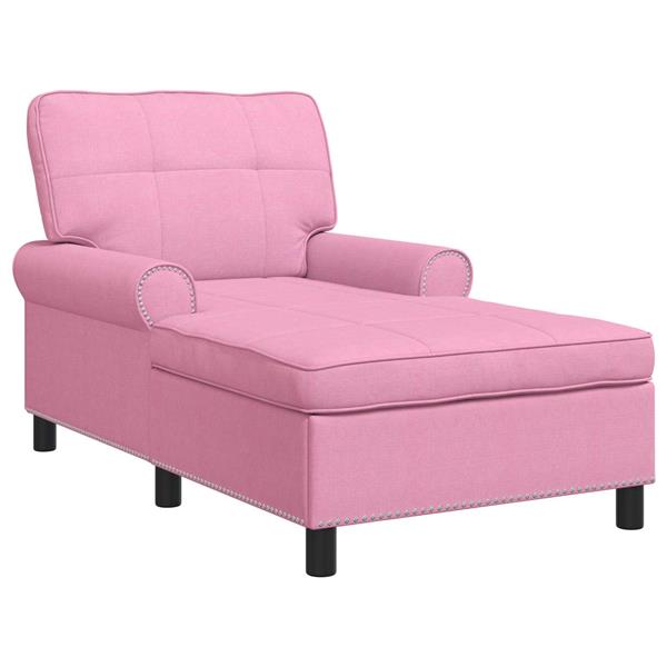 Grote foto vidaxl chaise lounge met kussen roze 91 x 157 x 91 cm stof huis en inrichting bankstellen