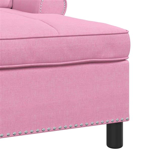 Grote foto vidaxl chaise lounge met kussen roze 91 x 157 x 91 cm stof huis en inrichting bankstellen