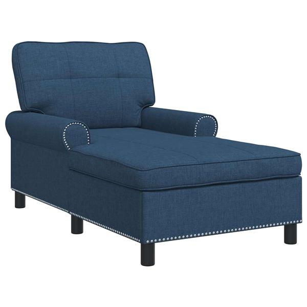 Grote foto vidaxl chaise lounge met kussen blauw 91 x 157 x 91 cm stof huis en inrichting bankstellen