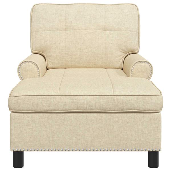 Grote foto vidaxl chaise lounge met kussen cr me 91 x 157 x 91 cm stof huis en inrichting bankstellen