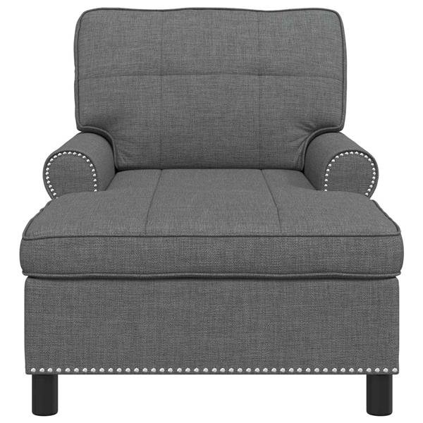 Grote foto vidaxl chaise lounge met kussen donkergrijs 91 x 157 x 91 cm stof huis en inrichting bankstellen