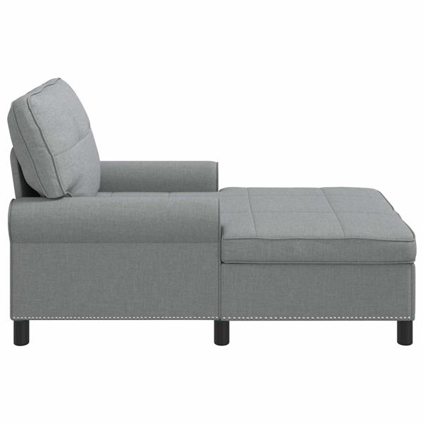 Grote foto vidaxl chaise lounge met kussen lichtgrijs 91 x 157 x 91 cm stof huis en inrichting bankstellen