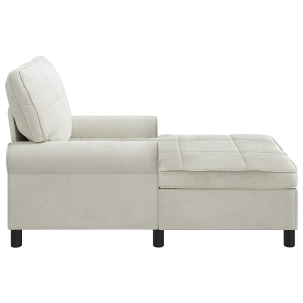 Grote foto vidaxl chaise lounge met kussen cr me 91 x 157 x 91 cm fluweel huis en inrichting bankstellen