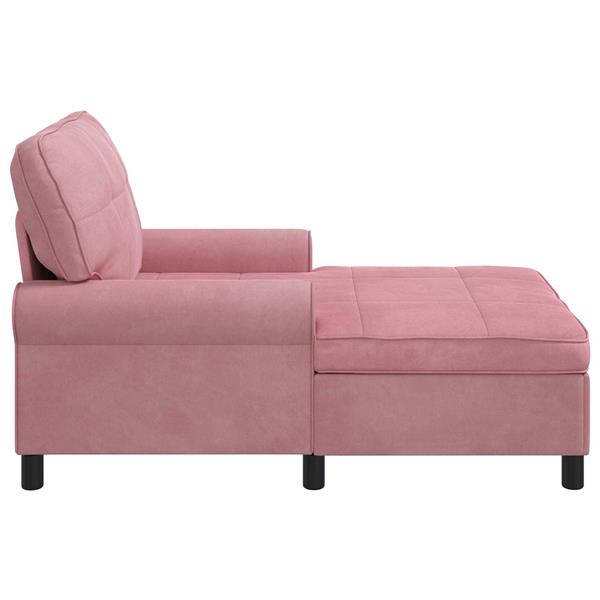 Grote foto vidaxl chaise lounge met kussen roze 91 x 157 x 91 cm fluweel huis en inrichting bankstellen