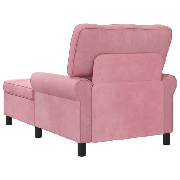Grote foto vidaxl chaise lounge met kussen roze 91 x 157 x 91 cm fluweel huis en inrichting bankstellen