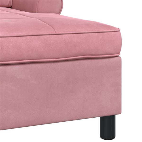 Grote foto vidaxl chaise lounge met kussen roze 91 x 157 x 91 cm fluweel huis en inrichting bankstellen