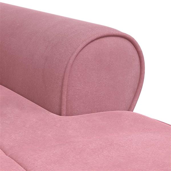 Grote foto vidaxl chaise lounge met kussen roze 91 x 157 x 91 cm fluweel huis en inrichting bankstellen