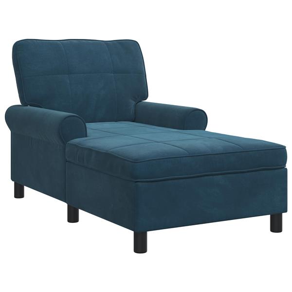 Grote foto vidaxl chaise lounge met kussen blauw 91 x 157 x 91 cm fluweel huis en inrichting bankstellen
