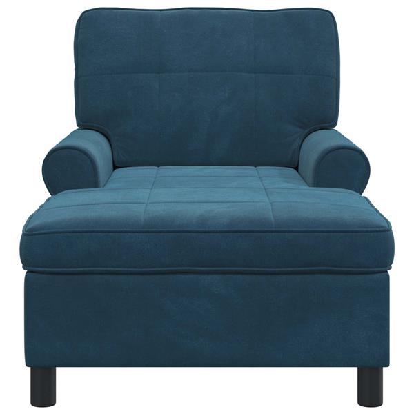 Grote foto vidaxl chaise lounge met kussen blauw 91 x 157 x 91 cm fluweel huis en inrichting bankstellen