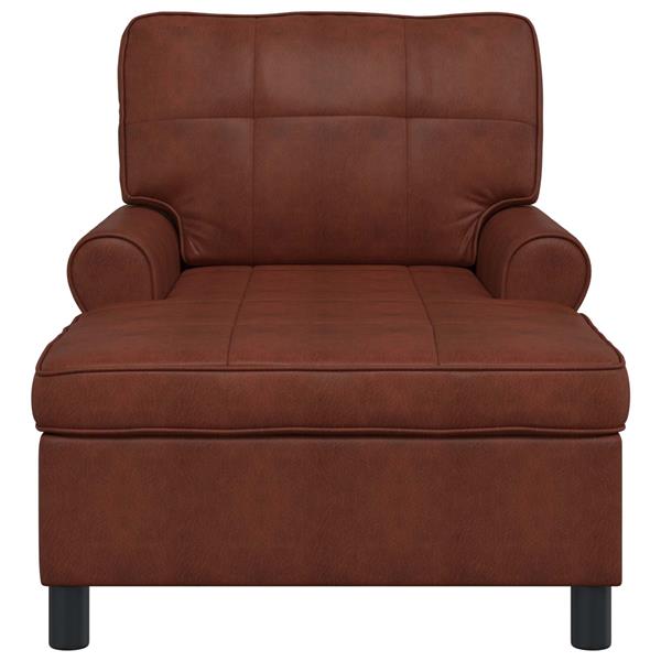 Grote foto vidaxl chaise lounge glanzend bruin 91 x 157 x 91 cm antiek pu huis en inrichting bankstellen