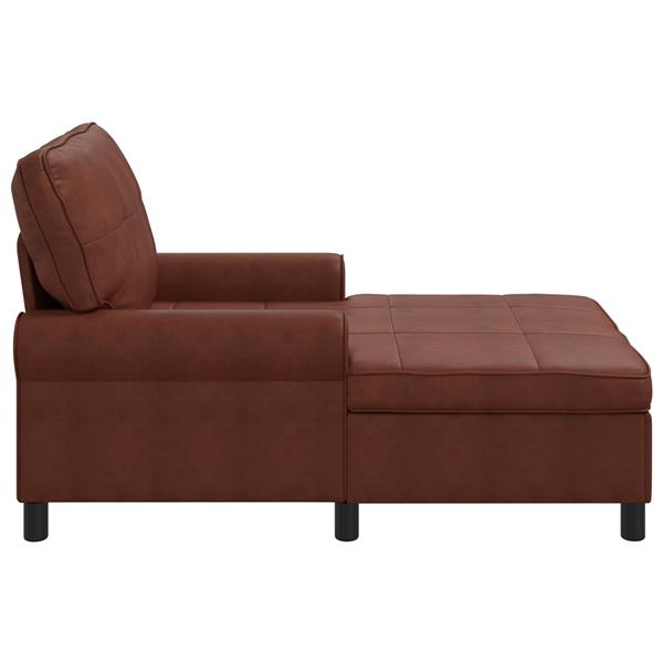 Grote foto vidaxl chaise lounge glanzend bruin 91 x 157 x 91 cm antiek pu huis en inrichting bankstellen