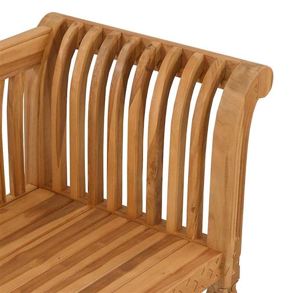 Grote foto vidaxl bank bruin 127 5 x 52 x 80 cm massief teakhout tuin en terras tuinmeubelen