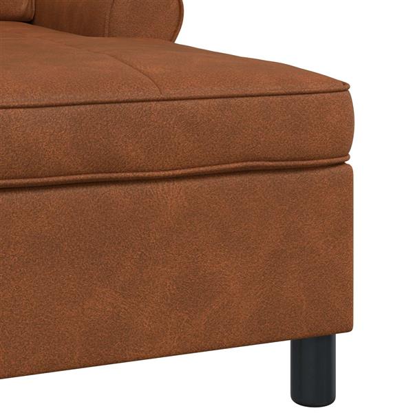 Grote foto vidaxl chaise lounge met kussen bruin 91 x 157 x 91 cm antiek pu huis en inrichting bankstellen