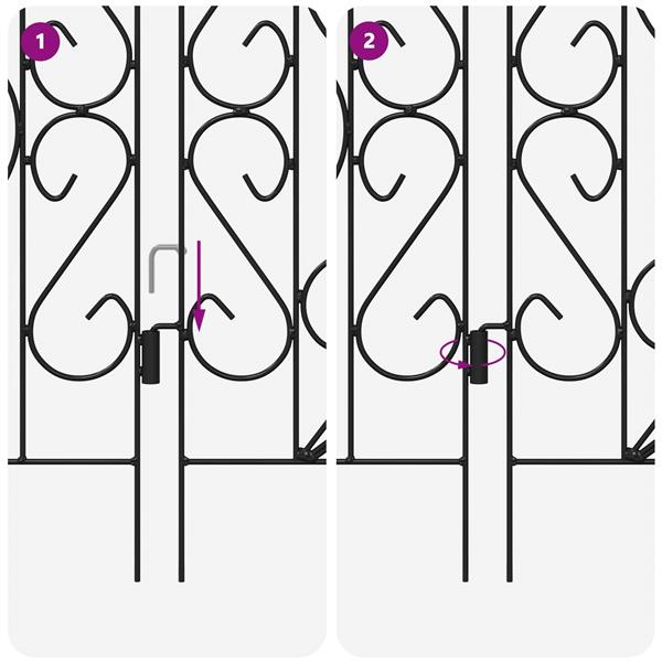 Grote foto vidaxl tuinhek latwerk zwart tuin en terras tuindecoratie