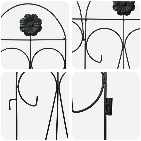 Grote foto vidaxl tuinhek latwerk zwart tuin en terras tuindecoratie