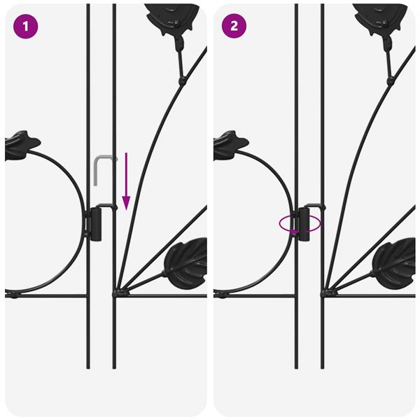 Grote foto vidaxl tuinhek latwerk zwart tuin en terras tuindecoratie
