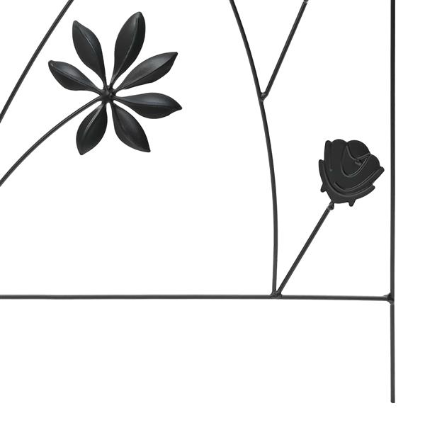 Grote foto vidaxl tuinhek met slot 3 pcs zwart 112 x 39 5 cm staal tuin en terras overige tuin en terras