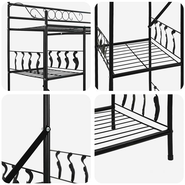 Grote foto vidaxl open kledingkast met plank zwart 100 x 43 x 188 cm staal huis en inrichting overige