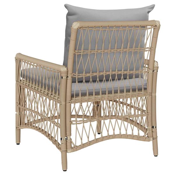 Grote foto vidaxl tuinstoel met kussen beige 73 x 61 x 77 cm poly rattan tuin en terras tuinmeubelen