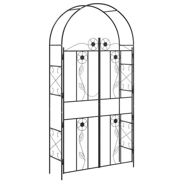 Grote foto vidaxl tuin boog effen zwart tuin en terras overige tuin en terras