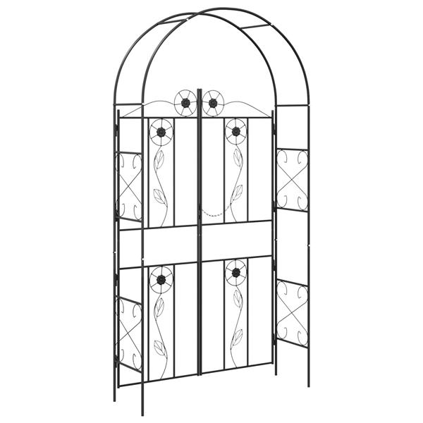 Grote foto vidaxl tuin boog effen zwart tuin en terras overige tuin en terras