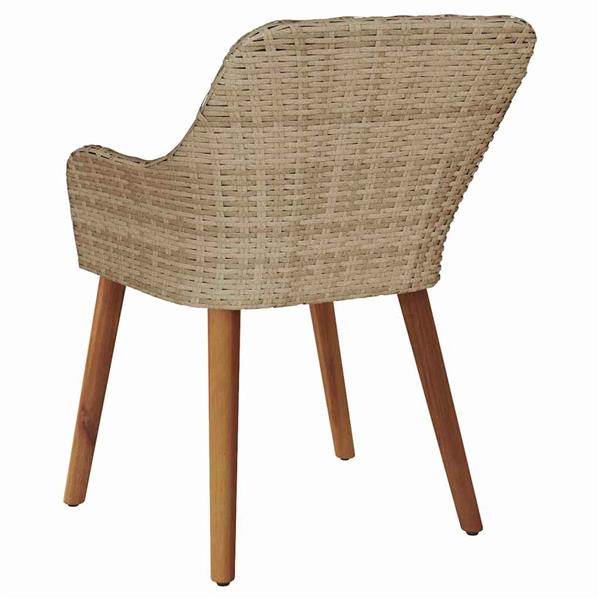 Grote foto vidaxl tuinstoel met kussen 2 pcs beige 62 5 x 55 x 82 cm poly rattan tuin en terras tuinmeubelen